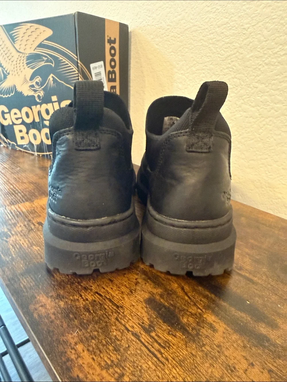 Georgia Boot Romeo Superlyte Black Slip-On Work-Casual Loafers in Box 8.5 Men’s